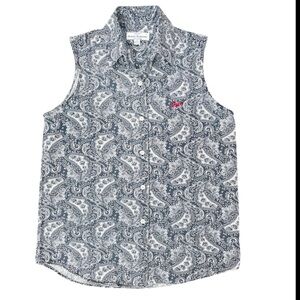 Guess Georges Marciano Paisley Sleeveless Vintage Top Y2K Princess Academia